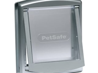 Puerta para mascotas original con 2 posiciones Staywell, pequeña, plateada