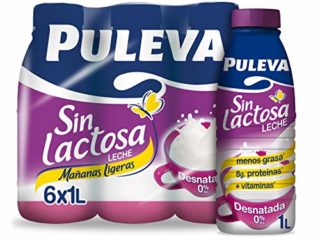 Puleva Leche Mañanas Ligeras Desnatada sin Lactosa, 6 x 1L