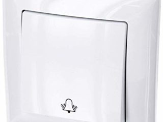 Pulsador UP con símbolo de timbre, sistema de bornes, todo en uno, serie G1, color blanco