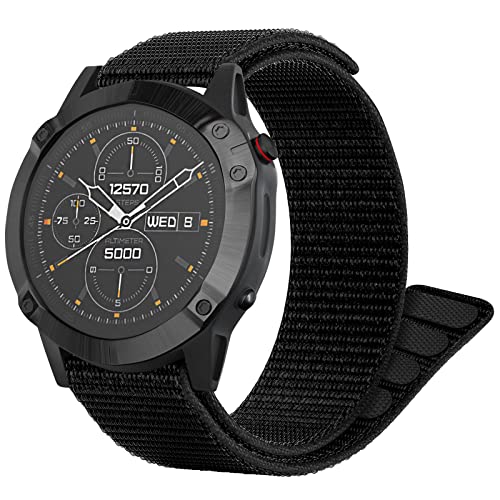 Pulseira Fenix 6X, Correa de Nylon de 26mm para Fenix 7X/Fenix 6X pro /Fenix 6X Sapphire/ Fenix 5X /Fenix 5X plus /Fenix 3 /Fenix 3HR/Garmin Enduro/Tactix Delta/Descent Mk1 Mk2 Mk2i