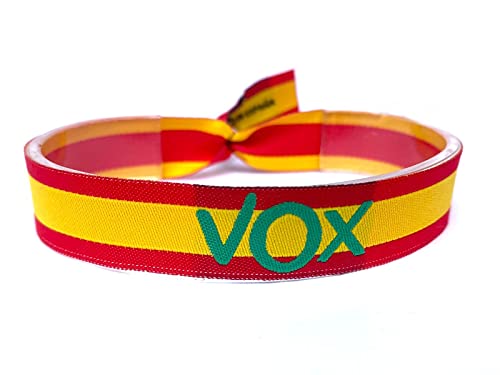 Pulsera de tela VOX sobre bandera de España