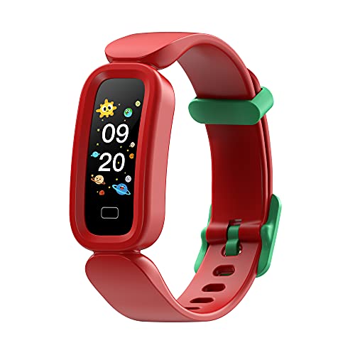 Pulsera Inteligente para niños y niños, Reloj Inteligente GPS Impermeable IP68 con 14 Modos de Actividad de Deporte, Smartwatch con Pulsometro, Monitor de sueño, localizador y cronometro (Rojo)