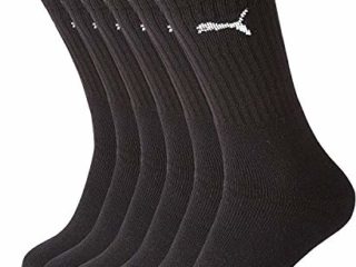Puma Sport Cush Crew 6P, Calcetines Unisex, Paquete de 6, Negro (Black), EU 43-46