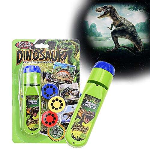 Pup Go Dinosaurio Linterna Proyector Antorcha Diapositivas con 3 Discos y 24 Imágenes, Pared Techo Tienda Ciencia Educativo Juego, Mini Proyector Juguetes para Niños y Niñas (Dinosaurio)