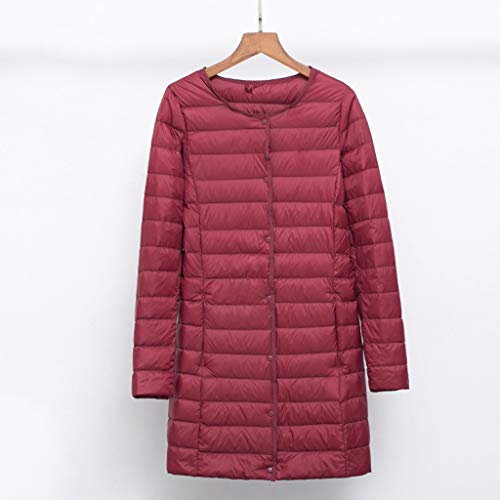 Pure Color Down Jacket Women's Long Duck Down Jacket Women's Light and Warm Slim Light Ladies Jacket (Color : B Size : Medium) (C X)