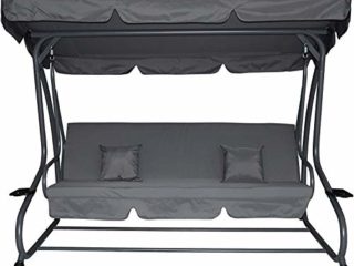 Pure Home & Garden '4 plazas XXL columpio con función Descanso askim Antracita, fácil plegable, 232 cm
