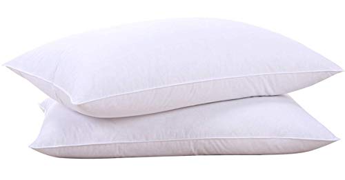 puredown® Pack de 2 Almohadas de Pluma y Plumón Lavable a Máquina Soporte Firme, 48x74cm