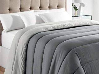Purpura Home Relleno Nórdico, Edredón hipoalergénico de Fibra, Tacto Pluma, Otoño-Invierno, 300 gr/m², Varias Medidas (Cama 90 (180X270), Gris/Gris Oscuro)