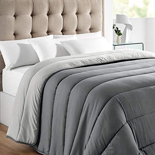 Purpura Home Relleno Nórdico, Edredón hipoalergénico de Fibra, Tacto Pluma, Otoño-Invierno, 300 gr/m², Varias Medidas (Cama 90 (180X270), Gris/Gris Oscuro)