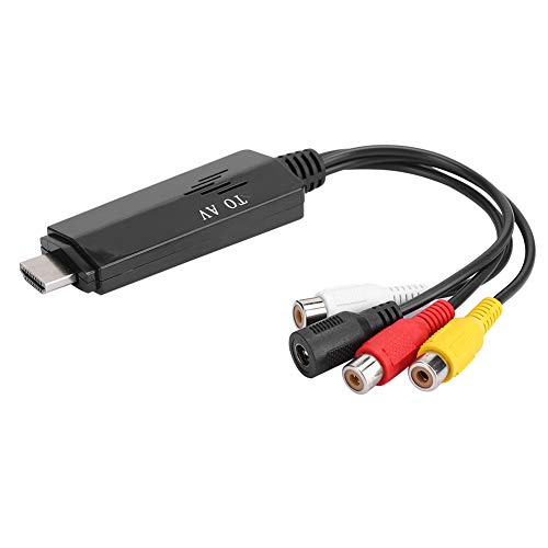 PUSOKEI Convertidor HDMI a AV, HDMI a VGA, Cable Adaptador de convertidor HD 1080P Macho a Hembra para TV VCR DVD, Soporte para PS3 para Xbox 360 para Reproductor de BLU-Ray