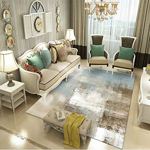 QALLP Area Rugs Living Room Large Salpicaduras De Tinta Y Acuarela Modern Contemporary Style Woven Printed Soft Carpet Non Slip Antifouling Durable Rug for Kitchen Rugs Room Yoga Mat 100x200cm R7234