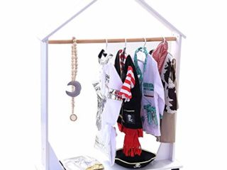 QHHALXZ Perchero de ropa infantil para niños pequeños, para guardar ropa de almacenamiento de disfraces para niños (color: blanco, tamaño: 130 x 96 x 30 cm)