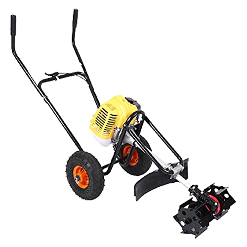 QILIN Escarificador Gasolina, Cultivador Manual De Gasolina/Cortacésped, Motor De 42,7cc Y 1,2 KW, Ligero Y Cómodo, Bajo Consumo De Combustible