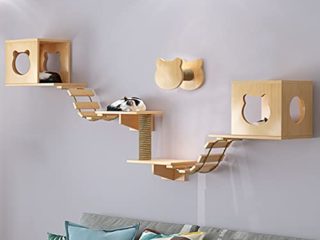 QJM Estante para gatos – Estante para gatos montado en la pared, estante de escalada para gatos o gatos grandes