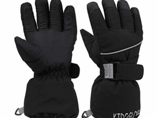 QKURT Niño Guantes de Esquí, Guantes de EsquíInvierno Manoplas para Clima frío para niñas y niños para niños de 4 a 14 años Trineo Snowboard Patinaje Ciclismo Correr y Actividades al Aire Libre