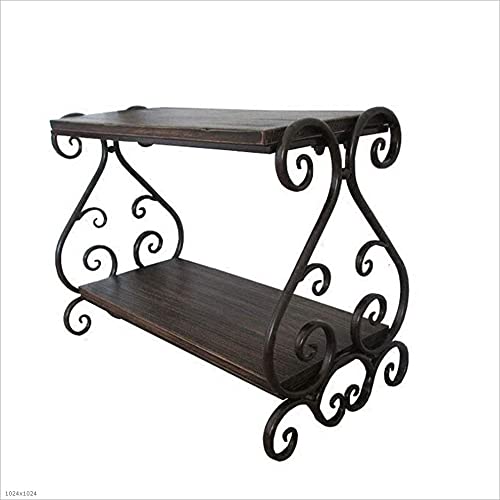 QUANLI Estante de zapatos de hierro forjado vintage de dos pisos Banco de entrada para el hogar, estante de almacenamiento de zapatos para el pasillo, sala de estar