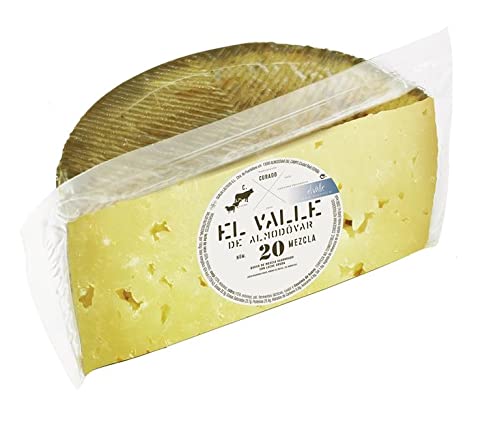 Queso Curado Artesano de Leche Cruda - 100% Puro de Oveja, El Valle de Almodóvar- Excelente Sabor intenso y Textura Cremosa- Queso Gourmet- Media Pieza ( 1,5 kg aprox.)