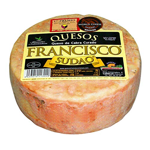 Queso de Cabra Sudao Extremeño - Producto Artesano Maduración 3 a 4 Meses Peso Aproximado 800 - 850 gramos - Elaborado con leche pasteurizada de Cabra - Queso Completo
