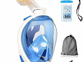 Queta Gafas de Snorkel, Máscara de Buceo 180° Panorámica Vista Anti-Niebla Apoyo Camara Deportiva, Anti-Fugas Máscara de Snorkel para Adultos con Tapones Oidos (S/M)