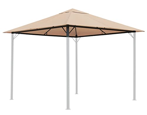 QUICK STAR Techo de repuesto para Gazebo de jardín 3x3m Beige
