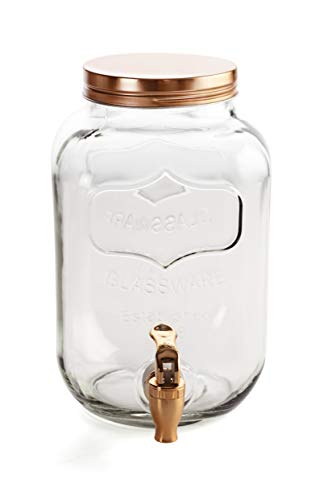Quid DISPENS C/T Cobre Mens REL 4L Habitat QD Dispensador de Bebidas con Grifo, Vidrio, 4 litros