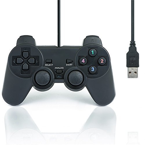 QUMOX Doble Vibración USB Joystick del regulador del Juego para PC