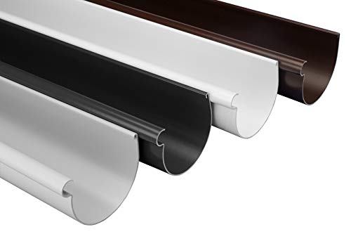 RAINWAY Pack ahorro de canalones L (10 metros, marrón) – 130 mm, semicircular, plástico PVC-U, recomendado para techos < 100 m², canalones de PVC