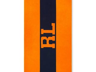 Ralph Lauren Home Toalla de baño, color azul marino y naranja