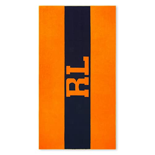 Ralph Lauren Home Toalla de baño, color azul marino y naranja