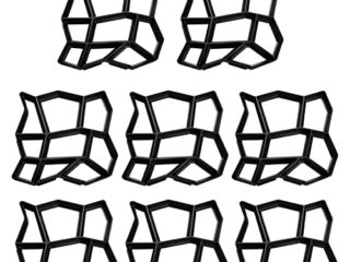 Randaco 8 Piezas Molde de hormigón para jardín, molde de plástico para pavimentar Reutilizable, molde para encofrado para exteriores, pavimentos, losas de terraza, adoquines 43 x 43 x 4 cm