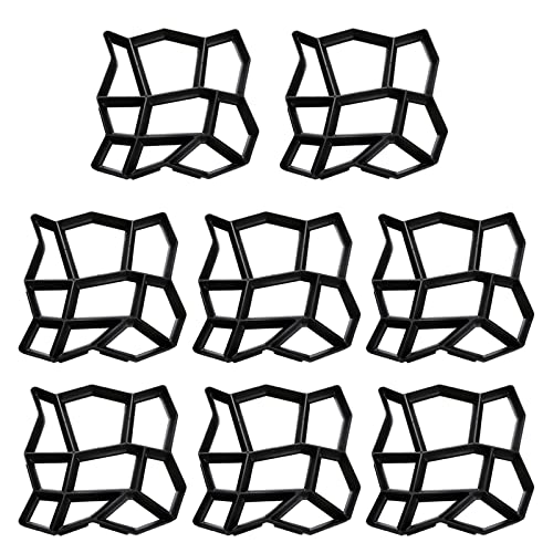 Randaco 8 Piezas Molde de hormigón para jardín, molde de plástico para pavimentar Reutilizable, molde para encofrado para exteriores, pavimentos, losas de terraza, adoquines 43 x 43 x 4 cm