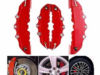 RanDal 2 Piezas De Plástico Abs Carro del Coche Cubre Pinza De Freno Cubiertas De Pinza De Freno De Disco Universal De Coche Rojo Útil 3D - M