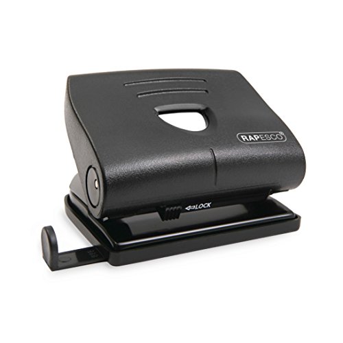 Rapesco PF8700B1 820-P Perforadora de 2 agujeros, Capacidad de 22 Hojas, Negro