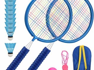 Raquetas Badminton Niños Raquetero Tenis Racket Raqueta de Juguete Deportivo Bádminton Playa al Aire Libre (2 Azules)