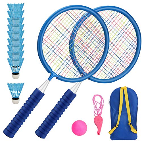 Raquetas Badminton Niños Raquetero Tenis Racket Raqueta de Juguete Deportivo Bádminton Playa al Aire Libre (2 Azules)