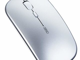 Ratón Bluetooth, Ratón inalámbrico Bluetooth Recargable silencioso de Tres Modos (BT5.0/ 4.0 + 2.4G inalámbrico), Ratón de Viaje portátil 1600DPI para computadora portátil, Android, Windows MacBook