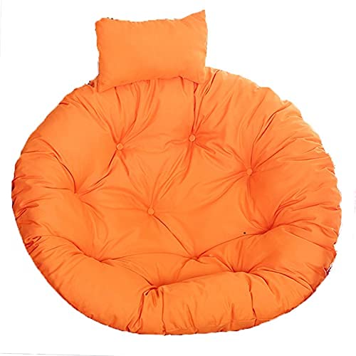 Rattan Chair Pads Swing Chair Cushion Replacement, Round Egg Chair Cushion Only, Thick Large Hanging Hammock Chair Seat Cushion with Adjustable Pillow, Washable Papasan Cushion