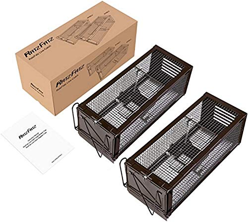 RatzFatz® 2 x Jaulas Trampa, Trampa para Ratones,● Ganador 2021 ● XXL - Profesional, Jardín y Hogar, Juego de Trampa para Animales, Conejos y Hámsters, Sensibilidad Ajustable, Multiuso, Jaula, Caza