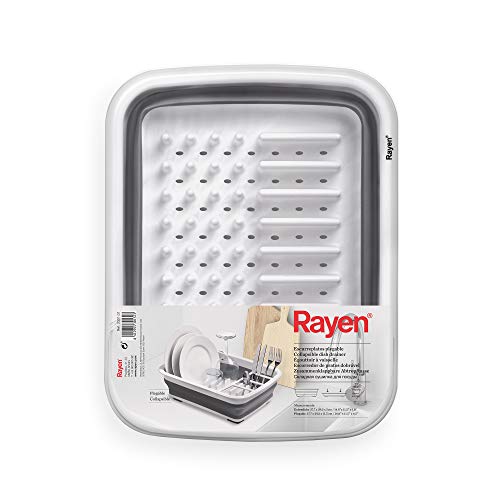 Rayen Escurreplatos Plegable, Color Gris Claro Y Gris Oscuro, Medida Plegado: 37.7 x 29.3 x 5 cm, 2301.01