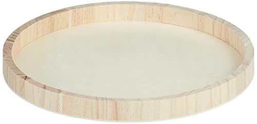 Rayher 62731000 Bandeja Decorativa Redonda de Madera, 30 cm ø, Borde de 2,5 cm de Alto, Base de 2-3 mm de Grosor