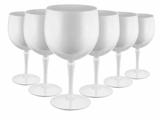 RB Copas Balon Gin Cóctel Blanco Plástico Premium Irrompible Reutilizable 40cl, Set de 6