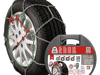 RD9 - Cadenas de nieve metálicas RD9 mm, talla Nº 90, set 2 uds, guantes incluidos