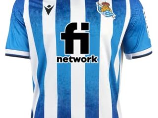 Real Sociedad de futbol Camiseta, Unisex, Blanco y Azul, L