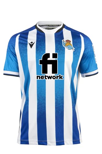 Real Sociedad de futbol Camiseta, Unisex, Blanco y Azul, L