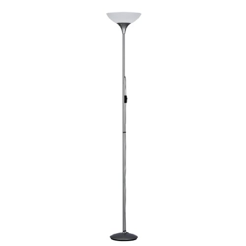 Reality Dezwo - Lámpara de pie de color titan con interruptor de pie incorporado. Necesaria 1 bombilla E27 de de máximo 100W excluida