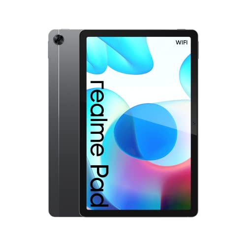 realme Pad, WiFi Tablet, 2K Display 10,4 Pulgadas WUXGA+, Quad Speakers Dolby, MTK Helio G80, Batería de 7100mAh, Quick Charge 18W, Cuerpo Metálico, 6.9mm, Android11, 4GB+64GB, up to 1TB,Grey