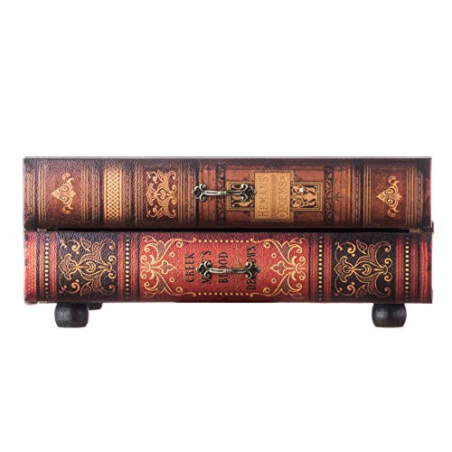Rebecca Mobili Cómoda de Mesa, estantería 2 cajones, Madera PU, Vintage, marrón, organizandor para Escritorio - Medidas: 13 x 30 x 21 cm (AxANxF) - Art. RE6276