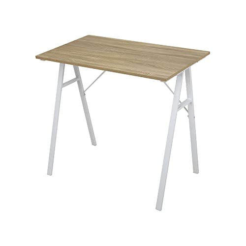 Rebecca Mobili Escritorio Compacto, Mesa de Ordenador, Mesa de Estudio, Tablero de Madera, Blanco Beige, Estilo Moderno, Fácil Montaje - Dimensiones AxANxF : 74 x 80 x 50 cm - Art. RE6708