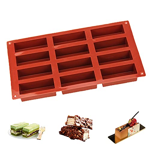 Rectangular Barra De Silicona Moldes Premium Antiadherente Moldes De Silicona Moldes De Silicona De 12 Cavidades Barras Cereales Moldes De Silicona Moldes De Silicona Rectangulares Para Chocolate Pan