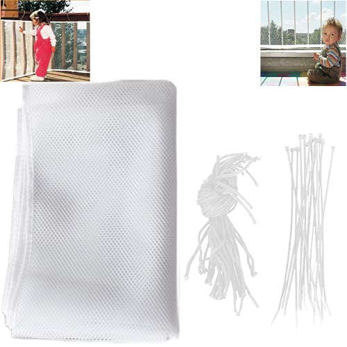 Red de protección para escaleras y balcones, red de seguridad para bebés, red de seguridad para escaleras, red de seguridad para niños (78 cm x 300 cm), color blanco